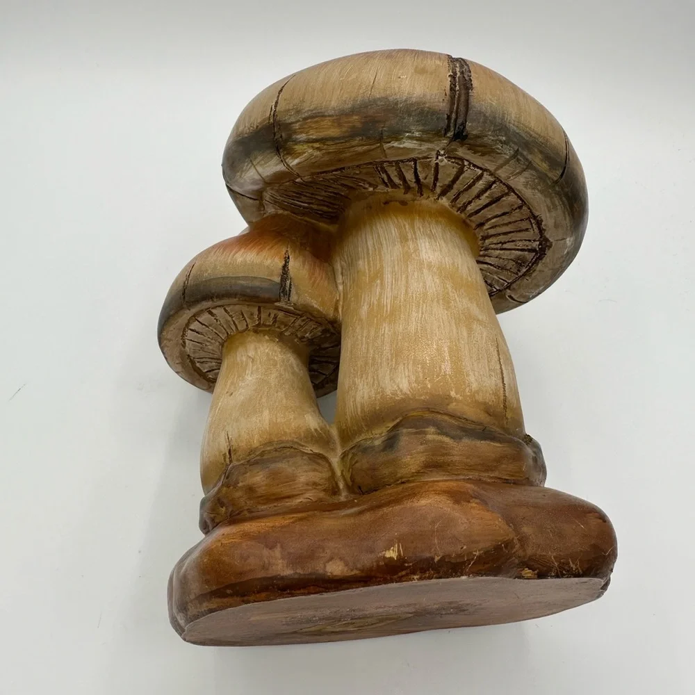 VINTAGE Faux Wood Mushroom Decor | Trending Earthy Interior Tabletop Shelf